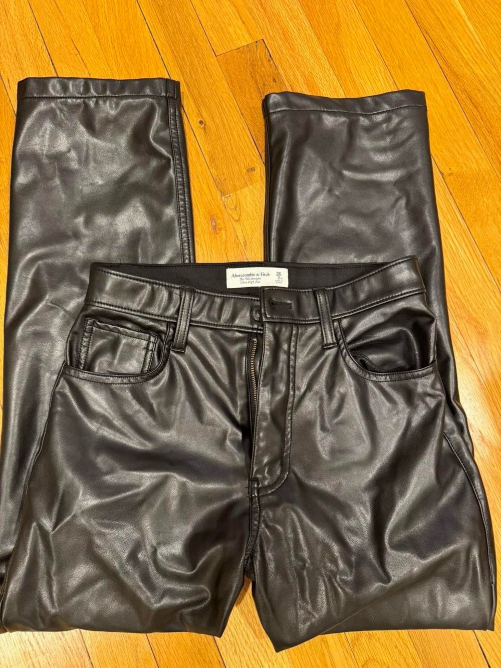 Abercrombie & Fitch Faux Leather Pants - Black